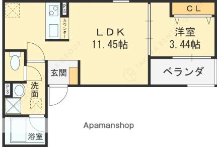 大阪府松原市南新町１丁目(賃貸アパート1LDK・1階・33.63㎡)の写真 その2