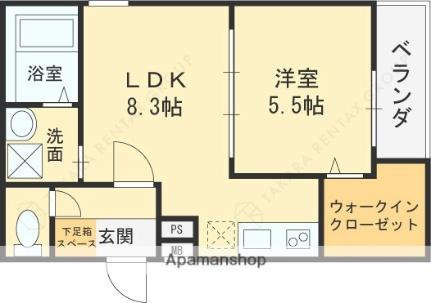 大阪府柏原市法善寺１丁目(賃貸アパート1LDK・2階・35.40㎡)の写真 その2