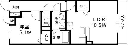 ベルフルールＮ・Ｋ 207｜大阪府東大阪市藤戸新田１丁目(賃貸アパート1LDK・2階・40.52㎡)の写真 その2