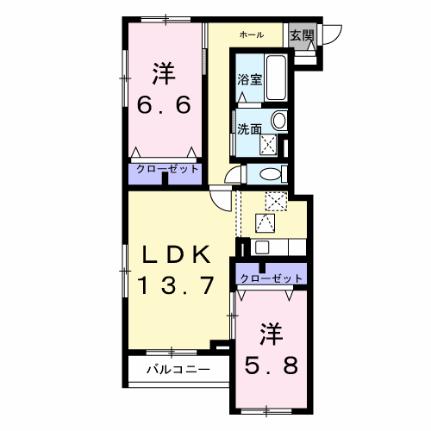 ツイテールII 307｜大阪府茨木市西豊川町(賃貸アパート2LDK・3階・63.49㎡)の写真 その2