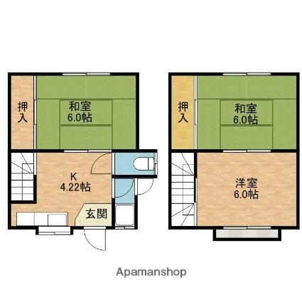 中谷貸家　2戸一（栄町2丁目） ｜大阪府高槻市栄町２丁目(賃貸テラスハウス3K・1階・48.60㎡)の写真 その2