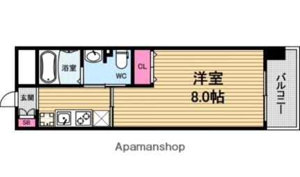 グランマーレ天満橋 1203｜大阪府大阪市中央区石町１丁目(賃貸マンション1K・12階・26.49㎡)の写真 その2