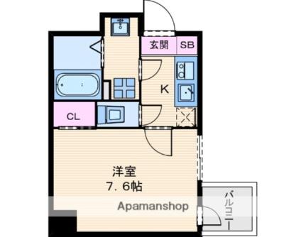 アドバンス上町台ラシュレ 1201｜大阪府大阪市天王寺区生玉町(賃貸マンション1K・12階・23.69㎡)の写真 その2