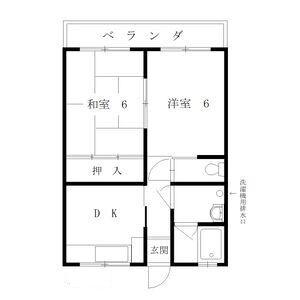 上田マンション 206｜大阪府大阪市東淀川区豊里６丁目(賃貸マンション2DK・2階・40.00㎡)の写真 その2