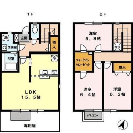 サン・コートＧ ｜大阪府岸和田市額原町(賃貸テラスハウス3LDK・1階・82.85㎡)の写真 その2