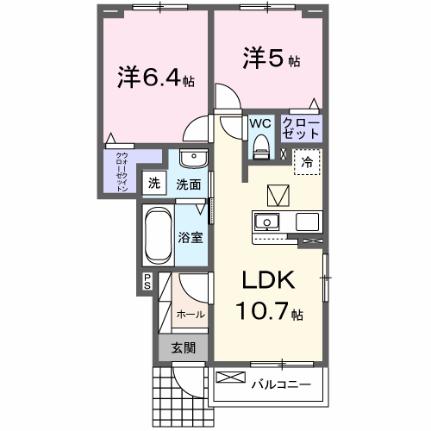 ブリーゼV 106｜大阪府岸和田市尾生町７丁目(賃貸アパート2LDK・1階・50.44㎡)の写真 その2