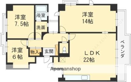 ロイヤル芦屋翠ヶ丘 419｜兵庫県芦屋市翠ケ丘町(賃貸マンション3LDK・4階・109.62㎡)の写真 その2