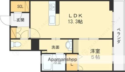 シャーメゾン　リュエル八戸ノ里 203｜大阪府東大阪市下小阪５丁目(賃貸マンション1LDK・2階・46.08㎡)の写真 その2