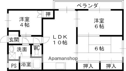 エルドラド甲東園 202｜兵庫県西宮市上大市３丁目(賃貸マンション3LDK・2階・58.50㎡)の写真 その2