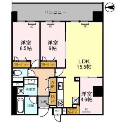 兵庫県西宮市深津町(賃貸マンション3LDK・7階・74.30㎡)の写真 その2