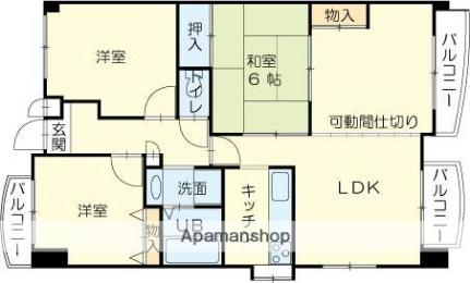 ロイヤルコーポ姫路北条 101｜兵庫県姫路市北条梅原町(賃貸マンション3LDK・1階・71.09㎡)の写真 その2