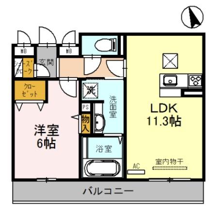 サニーホームズ 102｜兵庫県姫路市北条永良町(賃貸アパート1LDK・1階・44.04㎡)の写真 その2