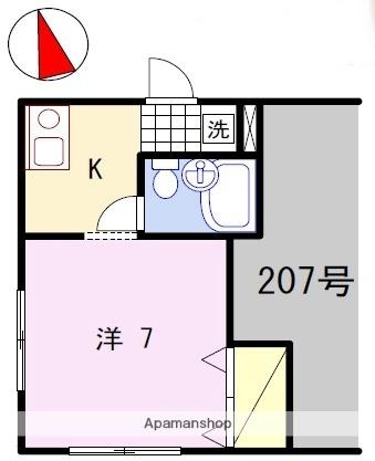 コーポ西中島 208｜兵庫県姫路市西中島(賃貸アパート1K・2階・21.26㎡)の写真 その2