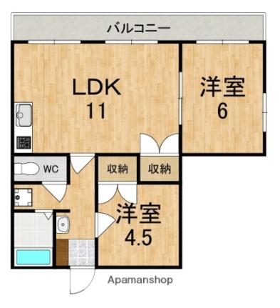 パレス龍田  ｜ 奈良県生駒郡斑鳩町龍田南５丁目（賃貸アパート2LDK・2階・52.99㎡） その2