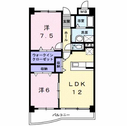 アズゥール 402｜和歌山県和歌山市毛見(賃貸マンション2LDK・4階・61.03㎡)の写真 その2