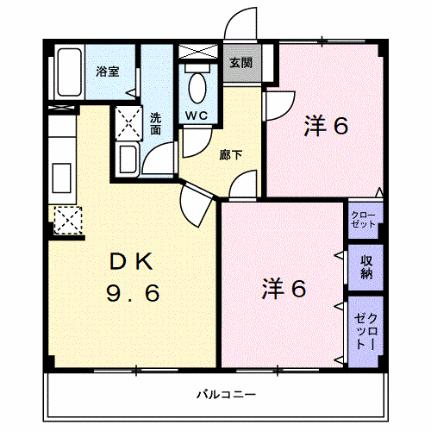 レジダンス・アンソレイエ 203｜和歌山県和歌山市西庄(賃貸マンション2LDK・2階・52.58㎡)の写真 その2