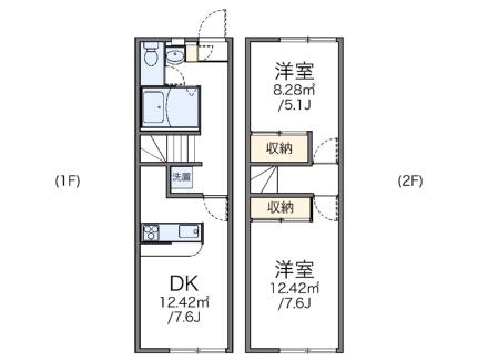 レオパレスサニーコートＢ 102｜和歌山県和歌山市松江北６丁目(賃貸アパート2DK・1階・49.68㎡)の写真 その2