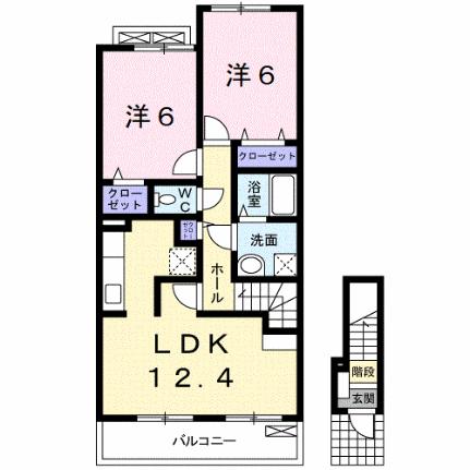 クレードル 202｜和歌山県和歌山市有本(賃貸アパート2LDK・2階・59.55㎡)の写真 その2