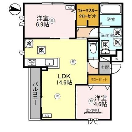 和歌山県和歌山市尾崎丁(賃貸アパート2LDK・1階・61.53㎡)の写真 その2