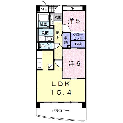 ポルトーネ 305｜和歌山県和歌山市紀三井寺(賃貸マンション2LDK・3階・62.17㎡)の写真 その2