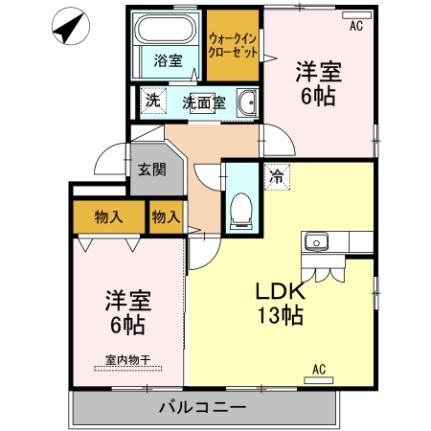 リビングタウン浜坂 201｜鳥取県鳥取市浜坂３丁目(賃貸アパート2LDK・2階・60.88㎡)の写真 その2