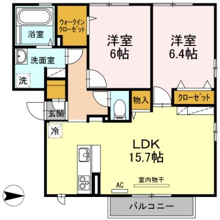 アイビー 305｜鳥取県鳥取市大杙(賃貸アパート2LDK・3階・65.49㎡)の写真 その2