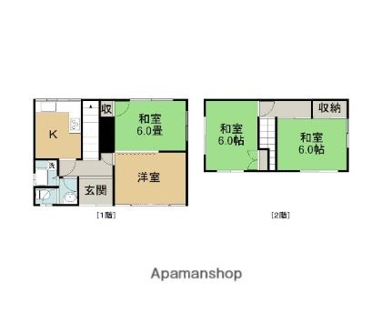 卯垣二丁目137借家 1｜鳥取県鳥取市卯垣２丁目(賃貸一戸建4K・2階・67.50㎡)の写真 その2