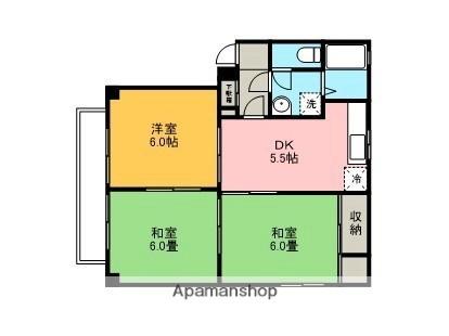 カルチャータウン万葉 102｜鳥取県鳥取市国府町町屋(賃貸アパート3K・1階・50.00㎡)の写真 その2