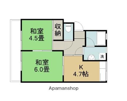ロイヤルマンション 308 ｜ 鳥取県鳥取市吉方（賃貸マンション2K・3階・44.50㎡） その2