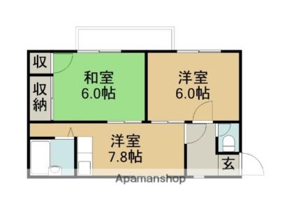 メゾンフィリップ 202｜鳥取県鳥取市吉方温泉４丁目(賃貸アパート2DK・2階・45.00㎡)の写真 その2