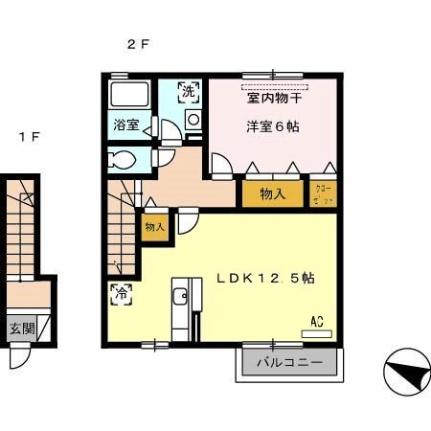 セレッソ 202｜鳥取県鳥取市湖山町南１丁目(賃貸アパート1LDK・2階・52.01㎡)の写真 その2