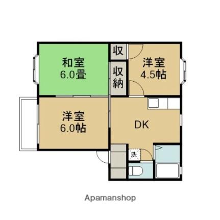 スカイハイツ 202｜鳥取県鳥取市興南町(賃貸アパート3DK・2階・46.37㎡)の写真 その2