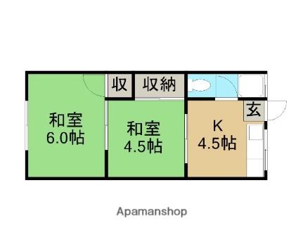 梶川アパート 103｜鳥取県鳥取市江崎町(賃貸アパート2K・1階・30.00㎡)の写真 その2