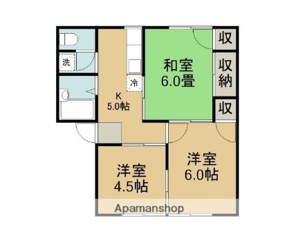 パコアハイツ 201｜鳥取県鳥取市新(賃貸アパート3K・2階・44.21㎡)の写真 その2