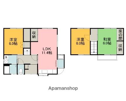 晴山団地5号 5｜鳥取県鳥取市西品治(賃貸一戸建3LDK・1階・65.00㎡)の写真 その2