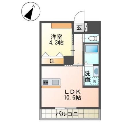 モンテリブロ 203 ｜ 鳥取県鳥取市湯所町１丁目（賃貸アパート1LDK・2階・37.29㎡） その2