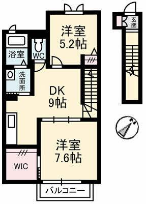 島根県松江市黒田町(賃貸アパート2DK・2階・56.09㎡)の写真 その2