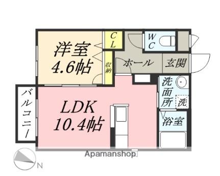 ラフィネ・プレジール 102｜岡山県岡山市南区新保(賃貸アパート1LDK・1階・39.55㎡)の写真 その2