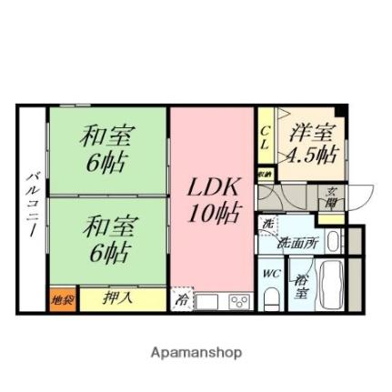 ふぁみーゆ旭川 906｜岡山県岡山市北区京橋町(賃貸マンション3LDK・9階・62.70㎡)の写真 その2