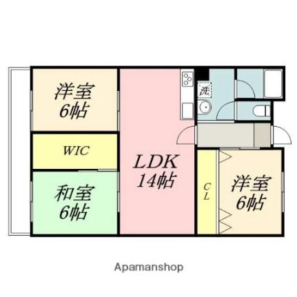 インペリアルハイツ今 305｜岡山県岡山市北区今５丁目(賃貸マンション3LDK・3階・70.00㎡)の写真 その2