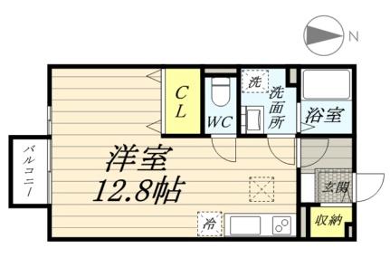 クレールメゾン 102｜岡山県岡山市中区中島(賃貸アパート1R・1階・33.39㎡)の写真 その2