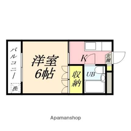 ブランシュ富士1 203｜岡山県岡山市中区西川原１丁目(賃貸マンション1K・2階・18.31㎡)の写真 その2