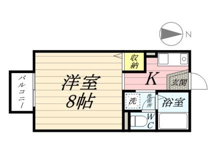 リバーパーク北方 203｜岡山県岡山市北区北方３丁目(賃貸アパート1R・2階・23.40㎡)の写真 その2