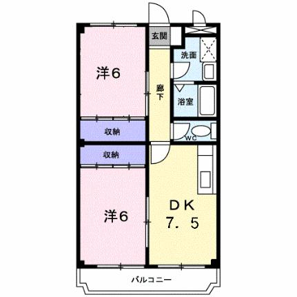 ニューマリッチハピネス 305｜岡山県岡山市南区新福１丁目(賃貸マンション2DK・3階・48.48㎡)の写真 その2