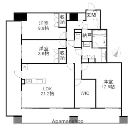 ＬＡ　ＭＩＡ　ＣＡＳＡ 1001｜岡山県岡山市南区東畦(賃貸マンション3LDK・10階・128.87㎡)の写真 その2