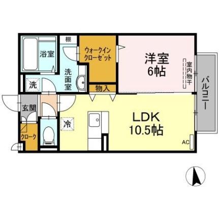 サクラコーポ　Ａ棟 A202｜岡山県岡山市北区白石東新町(賃貸アパート1LDK・2階・45.04㎡)の写真 その2