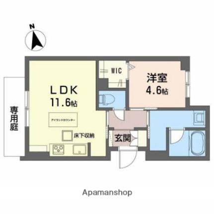 シャーメゾンコペン 101｜岡山県岡山市中区高屋(賃貸マンション1LDK・1階・42.58㎡)の写真 その2