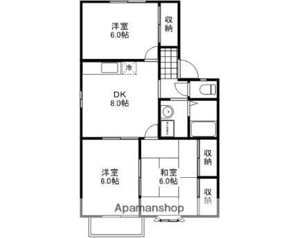 エルハイム 202｜岡山県岡山市南区新保(賃貸アパート3DK・2階・57.13㎡)の写真 その2