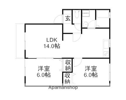 サンフラワーＡ 201｜岡山県岡山市南区西市(賃貸アパート2LDK・2階・54.65㎡)の写真 その2