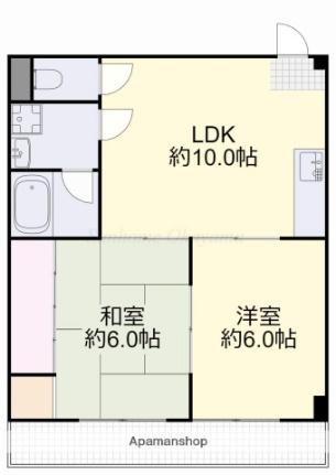 にっせんれん21 402｜岡山県岡山市北区東島田町１丁目(賃貸マンション2LDK・4階・46.20㎡)の写真 その2